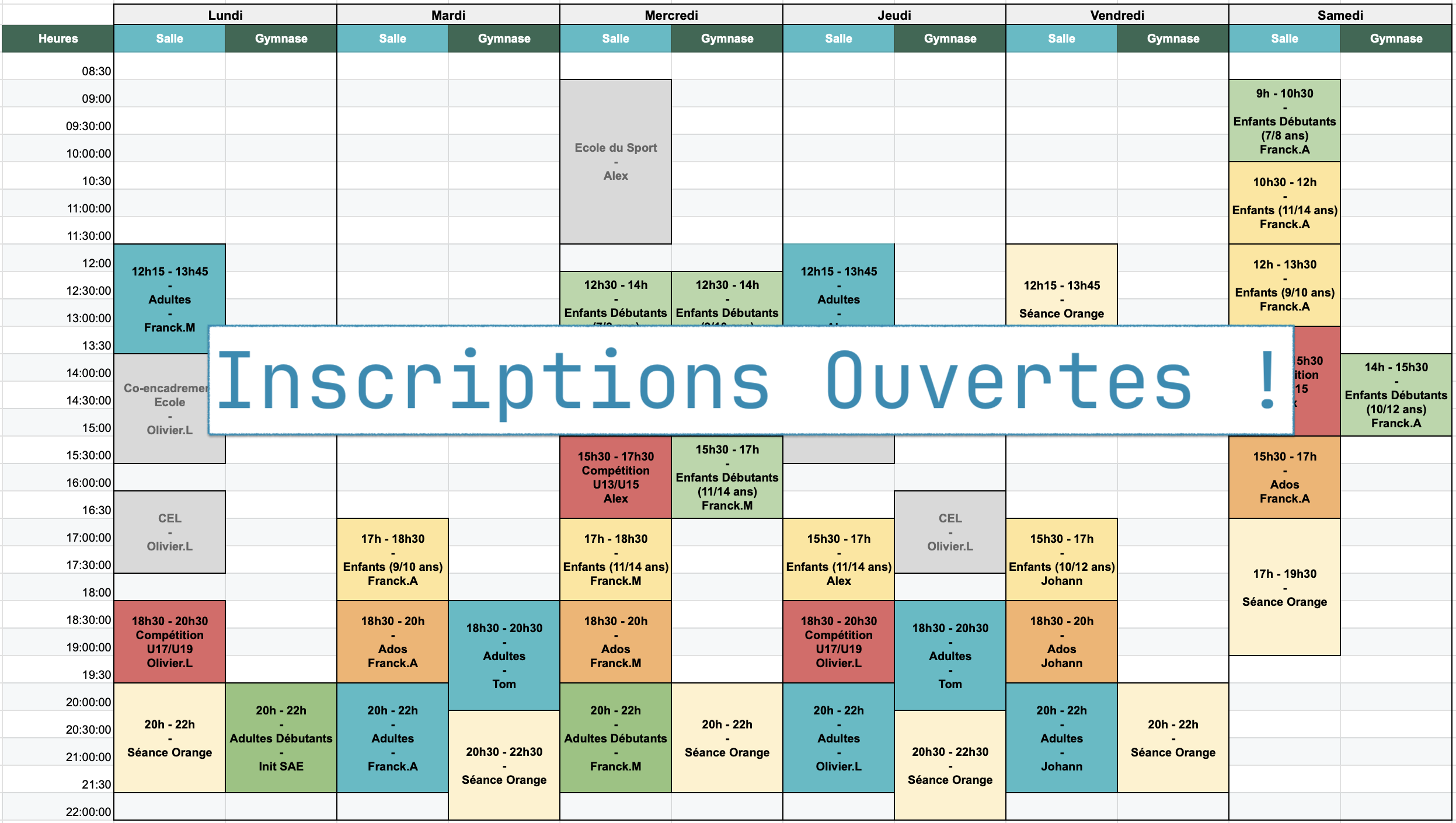 Inscriptions Saison 2026/2027 Ouvertes !